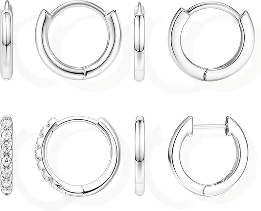Small Gold Huggie Hoop Earrings Set for Women Men Hypoallergenic 14K Plated Stack Cartilage Earrings, Multiple Piercing Lightweight Mini Thin Cute Dainty Trendy Jewelry Set Christmas Gifts for Women