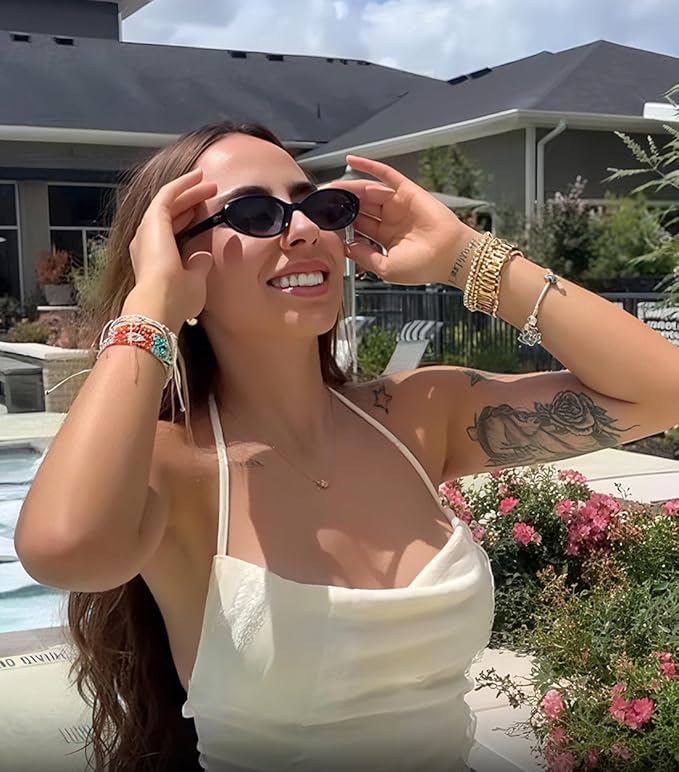 Oval Sunglasses for Women Men Fashion Small 90s Style Sun Glasses UV400