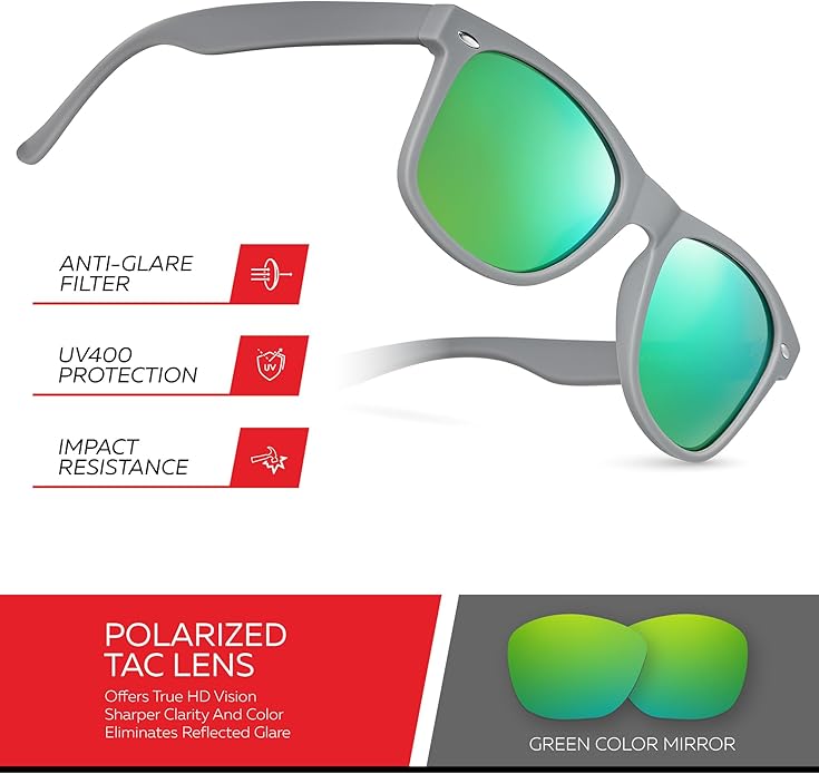 Retro Rewind Polarized Sunglasses for Men and Women - UV Protection Classic Sun Glasses