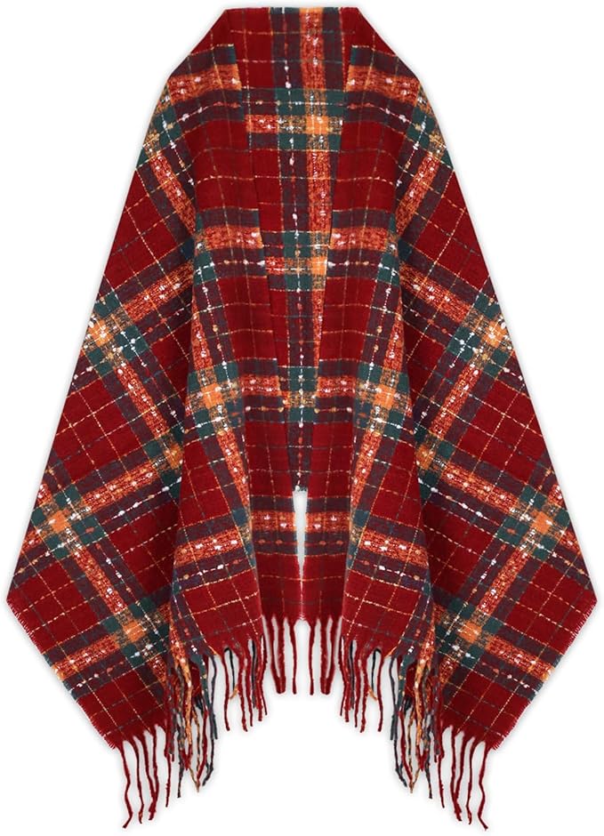 EXTREE Scarfs for Women Pashmina Silky Shawl Wrap for Evening Dressing Blanket Open Front Poncho Cape