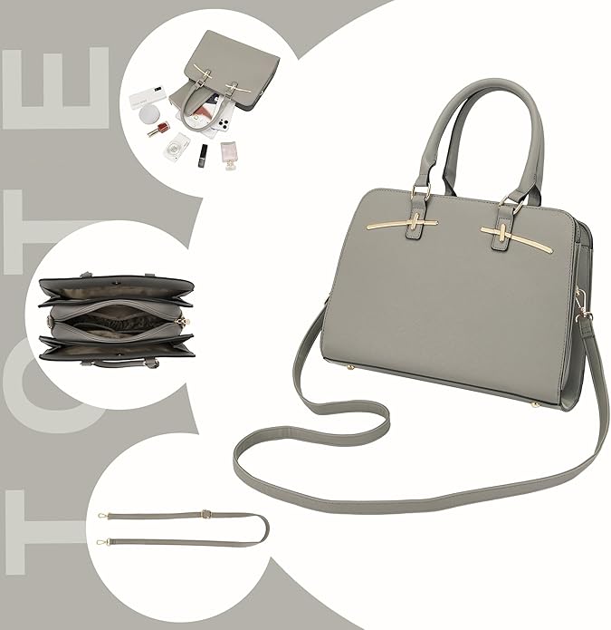 Purses for Women Handbag Wallet Tote Shoulder Hobo Bag Top Handle Satchel Purse Set 2pcs with 3 Compartments