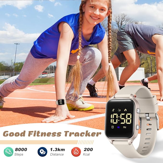 L LAVAREDO Kids Digital Watches for Boys Girls,Waterproof Sport Watch with Pedometer Stopwatch Vibration Alarm for Ages 5-13,No App Fitness Tracker Watch for Kids Teens Birthday Christmas Gifts