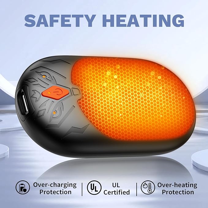 Hand Warmers Rechargeable 2 Pack, Electric Hand Warmer Up to 24Hrs, Wolf-Shape, Portable Reusable HandWarmer, Winter Gifts for Camping, Hunting, Fishing, Christmas