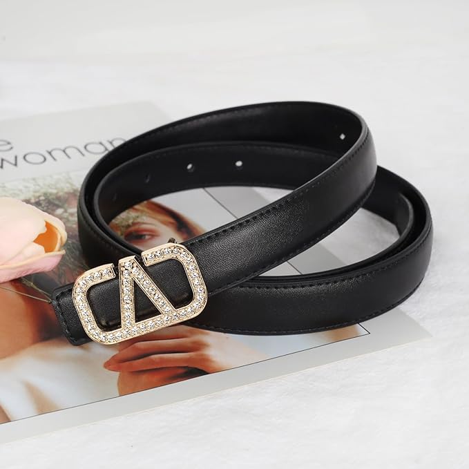Relang Women's Belts with Gold Buckle, Fashion Waist Band, Elegant Ladies' Belt, Gift for Women