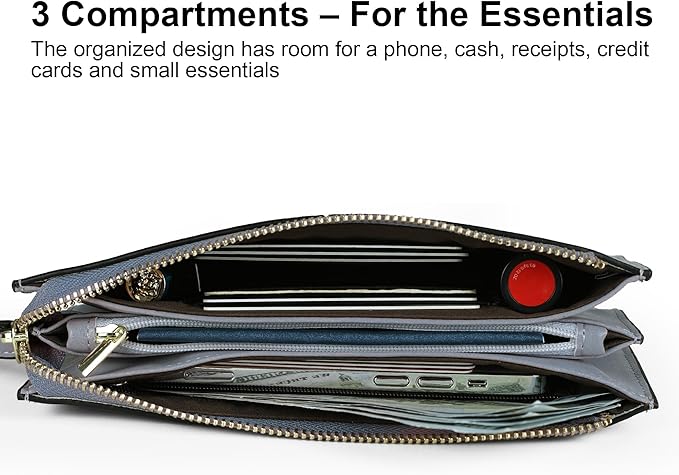 befen Genuine Leather Wristlet Clutch for Women Ultra-Slim Ladies Credit Card Holder Wallet Purses with RFID Protection