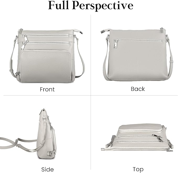 befen Genuine Leather Crossbody Bags for Women, Medium Anti-Theft Shoulder Purse with Built in RFID Wallet for Travel