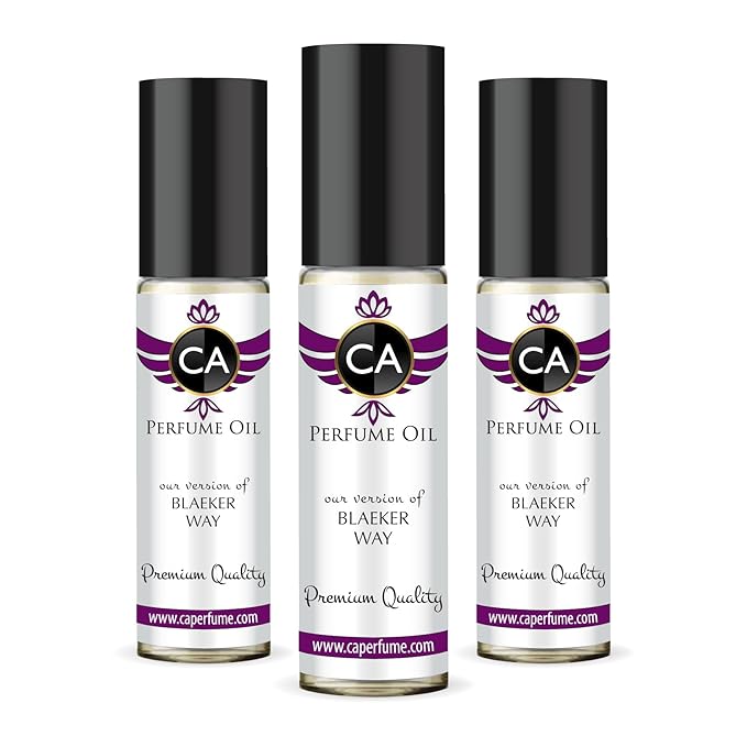 CA Perfume Impression of Blaeker Way Unisex Eau De Parfum Amber Woody Scent Long Lasting Unisex Fragrance Travel Size TSA Ready for Day and Night Wear 0.33 Fl Oz 10ml (Pack of 3)