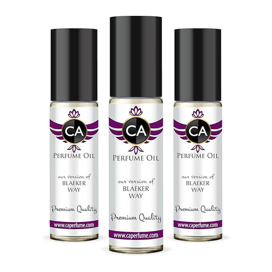 CA Perfume Impression of Blaeker Way Unisex Eau De Parfum Amber Woody Scent Long Lasting Unisex Fragrance Travel Size TSA Ready for Day and Night Wear 0.33 Fl Oz 10ml (Pack of 3)