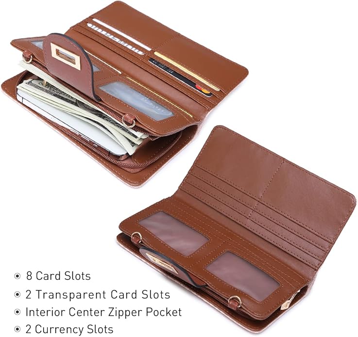 MKP COLLECTION Women Small Crossbody Shoulder Bag Zip Wallet Purse Handbags Clutch Credit Card Holder with Chain Strap