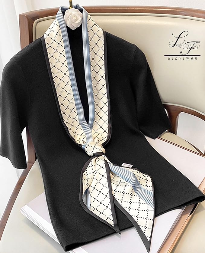 Head Scarf Hair Neck Scarves For Women Purse Bag Scarfs For Handbags Silky Long Thin Satin Headscarf Fashion