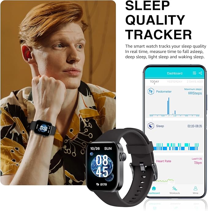 Smart Watch for Women Men Answer/Make Call,1.85" HD Screen Fitness Tracker with Step Counter,140+ Sport Modes Smartwatch with Heart Rate Sleep Monitor,IP68 Waterproof Activity Tracker for Android iOS