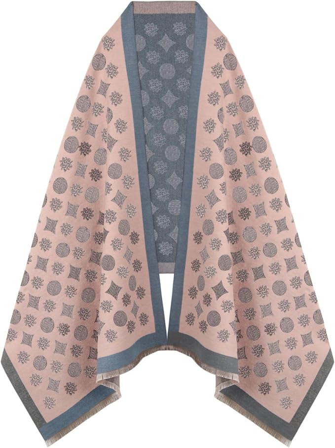 EXTREE Scarfs for Women Pashmina Silky Shawl Wrap for Evening Dressing Blanket Open Front Poncho Cape