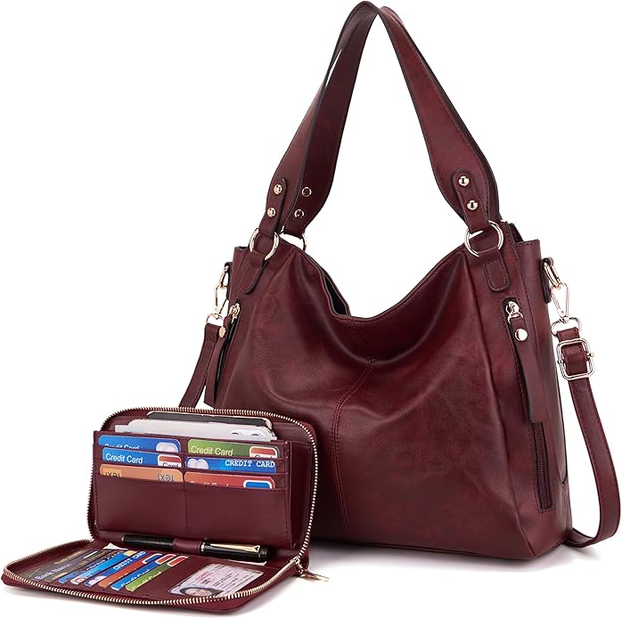 Women's Hobo Handbags Crossbody Bags Ladies Tote Shoulder Bags Purses and Wallet Set 2pcs