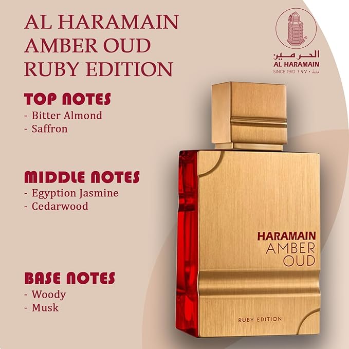 Al Haramain Amber Oud Ruby Eau De Parfum for Unisex 3.3 Ounce
