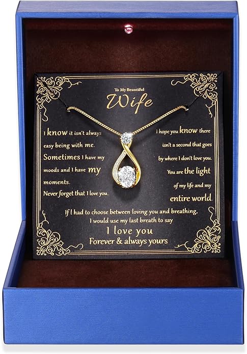 1.5CT Moissanite Infinity Pendant Necklace in Gift Box|Anniversary Wedding Gifts for Women Wife Her|S925 Sterling Silver 18K White Gold/Gold Filled|Jewelry for Birthday Christmas Valentines Day