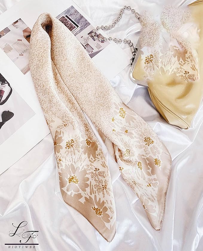 Satin Bandanas Head Scarf For Women Hair Scarves Accessories Lightweight Fashion Wrap Neck Silk Sleeping Headscarf