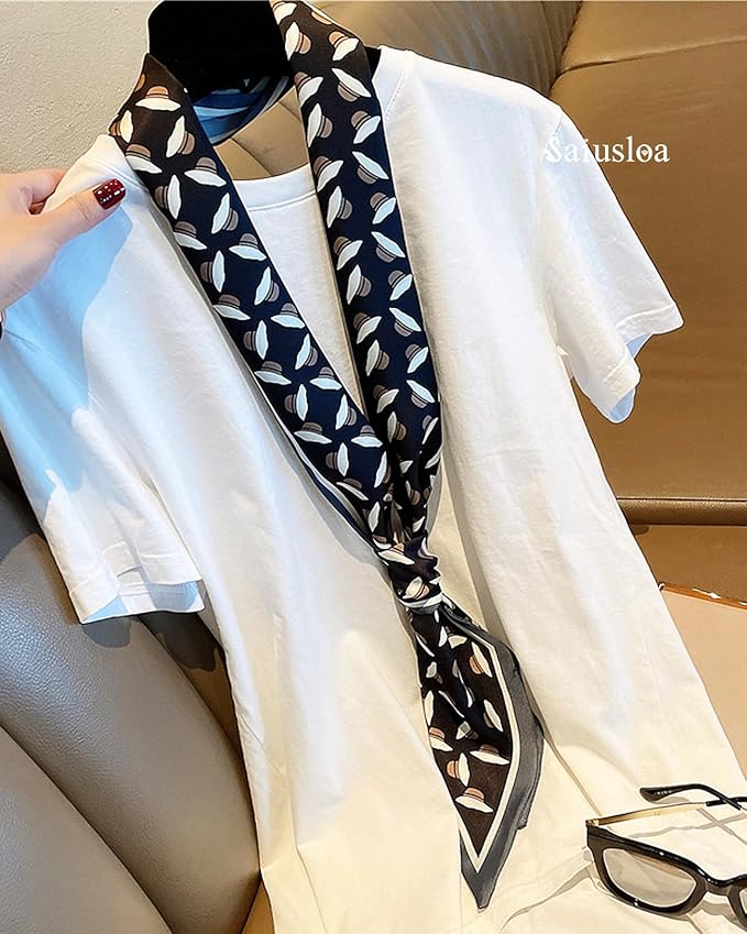 Purse Scarf For Handbags Head Scarves For Women's Hair Bags Scarfs Long Skinny Scarves Fashion Silky