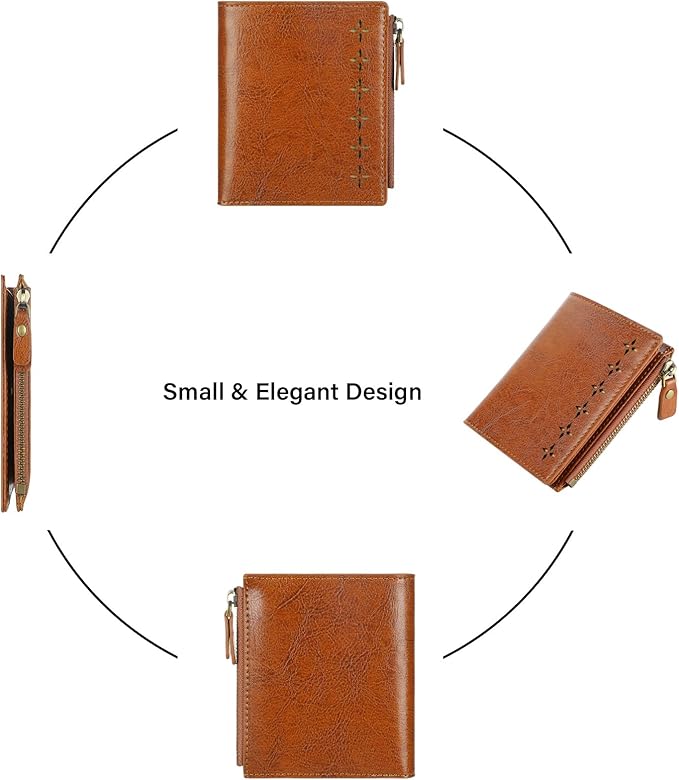 Lavemi Ultra Thin Small Compact Leather Womens Girls Wallets RFID Blocking Credit Card Holder for Women