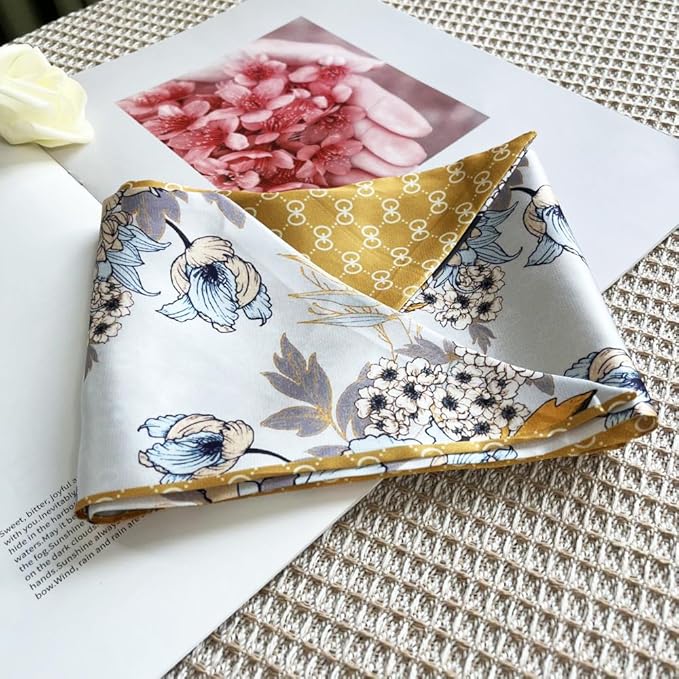 Silk Head Scarf for Hair Fashion Headwrap for Women Lightweight Neck Tie
