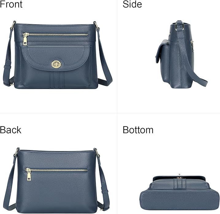 Over Earth Genuine Leather Crossbody Bags for Women Trendy Purses and Ladies Shoulder Handbags