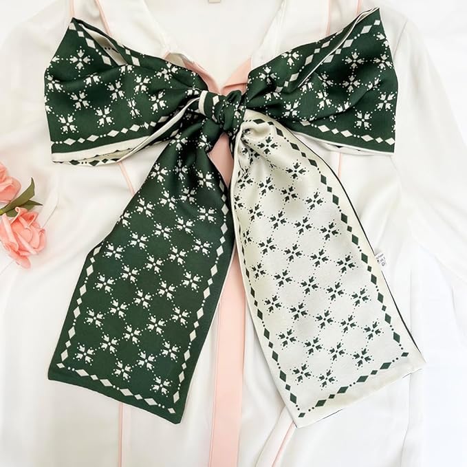 Silk Head Scarf for Hair Fashion Headwrap for Women Lightweight Neck Tie