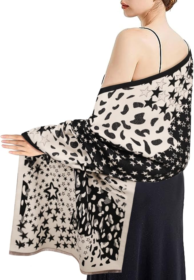 EXTREE Scarfs for Women Pashmina Silky Shawl Wrap for Evening Dressing Blanket Open Front Poncho Cape