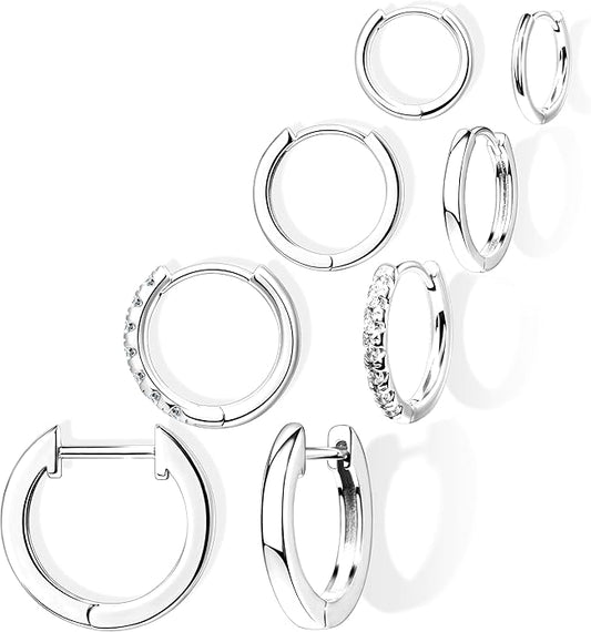 Small Gold Huggie Hoop Earrings Set for Women Men Hypoallergenic 14K Plated Stack Cartilage Earrings, Multiple Piercing Lightweight Mini Thin Cute Dainty Trendy Jewelry Set Christmas Gifts for Women