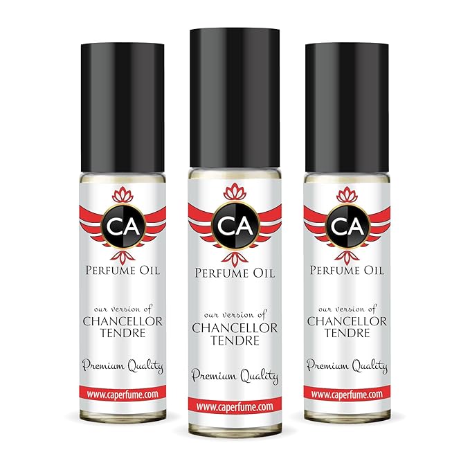 CA Perfume Impression of Chancellor Eau Tendre for Women Eau De Parfum Floral Fruity Scent Long Lasting Perfumes for Women Travel Size TSA Ready for Day and Night Wear 0.33 Fl Oz 10ml (Pack of 3)
