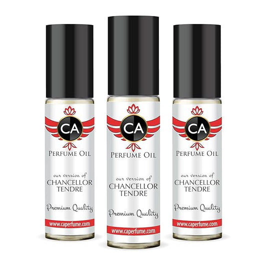 CA Perfume Impression of Chancellor Eau Tendre for Women Eau De Parfum Floral Fruity Scent Long Lasting Perfumes for Women Travel Size TSA Ready for Day and Night Wear 0.33 Fl Oz 10ml (Pack of 3)