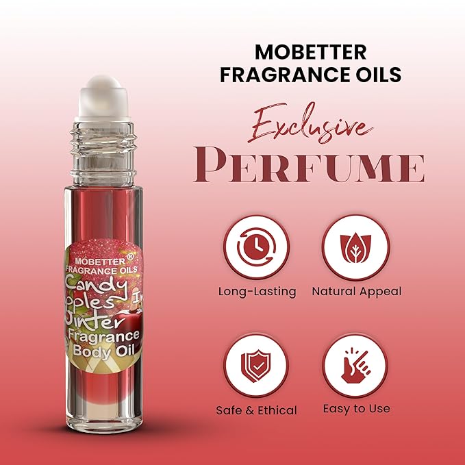 Candy Apples In Winter Perfume Fragrance Body Oil, Candy Apple and Orange, Long Lasting, Travel Size