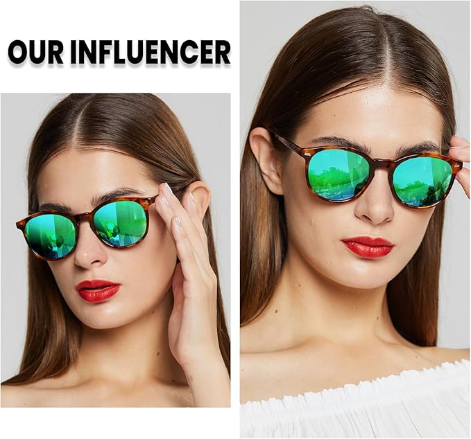 DUCO Polarized Sunglasses for Women Retro Round Women's Sunglasses Classic Vintage UV400 Shades DC1230