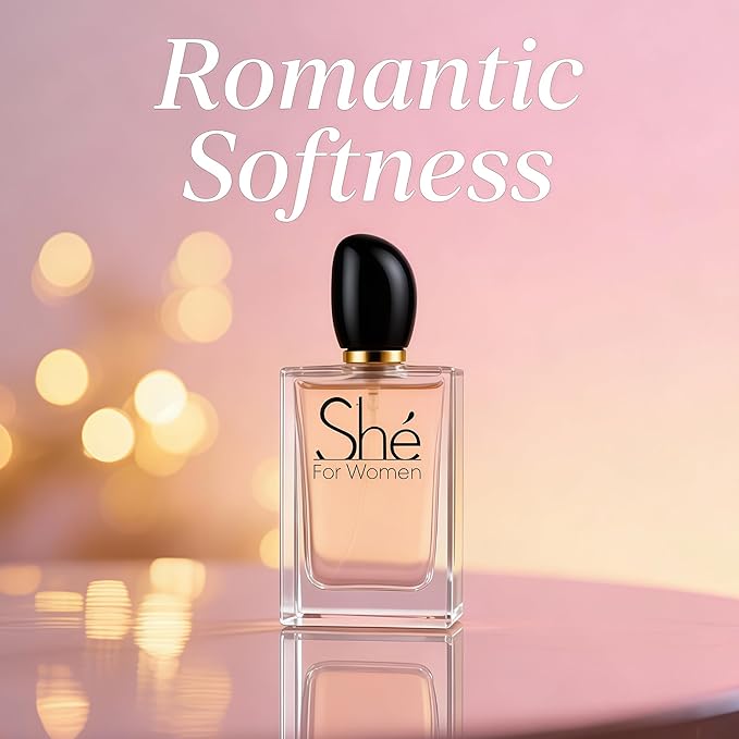 She, Perfume for Women, Long Lasting EDP, Feminine Scent, Delicate Fragrances for Women, Day to Night Wear, 3.4 Fl Oz