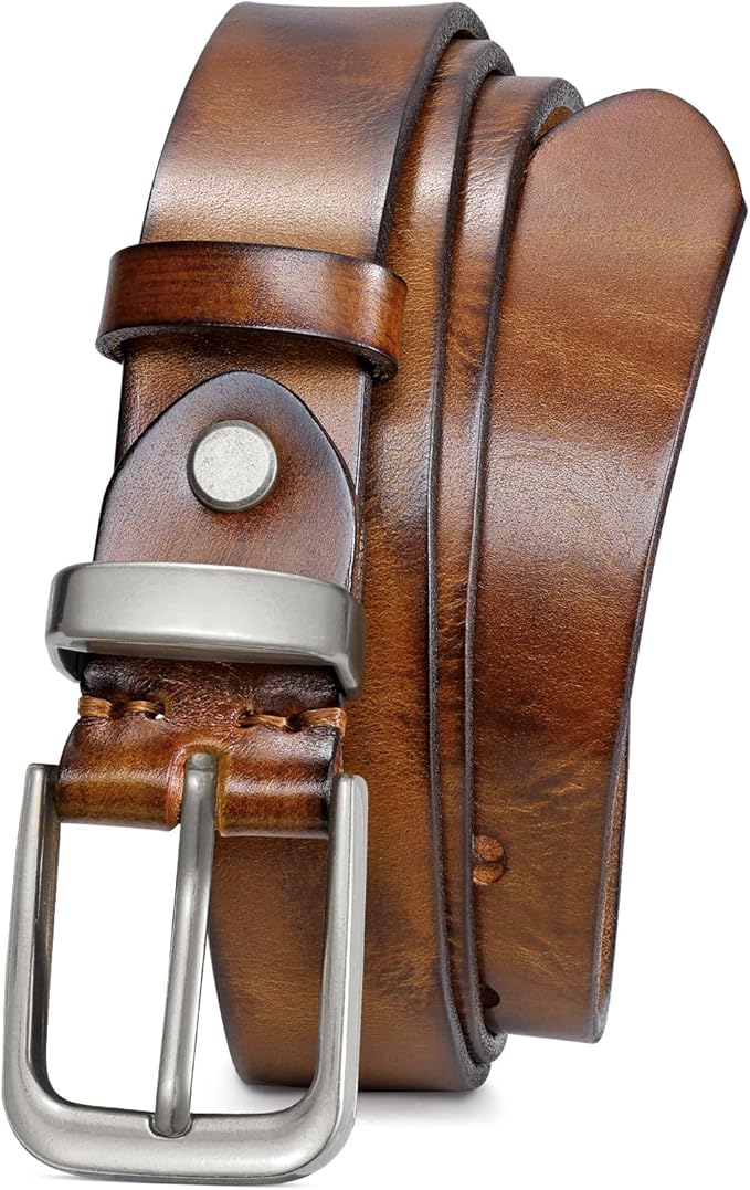 JASGOOD Women Belt Genuine leather Belt with Vintage Metal Buckle,Ladies Full Grain Leather Belt for Jeans Pants