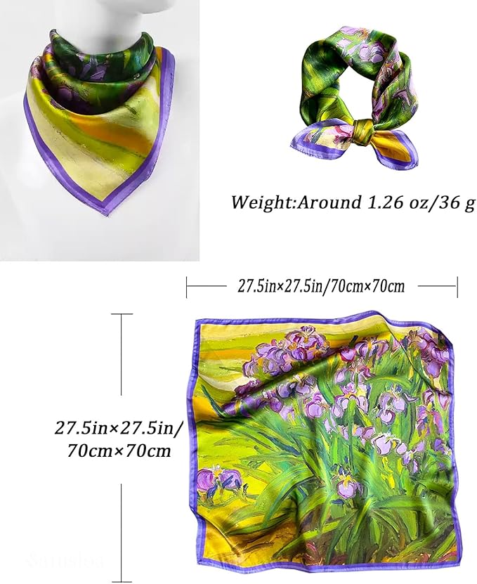 Neck Scarf For Womens Silky Head Scarves Hair Bandanas Square Scarf Fashion Accessories lightweight