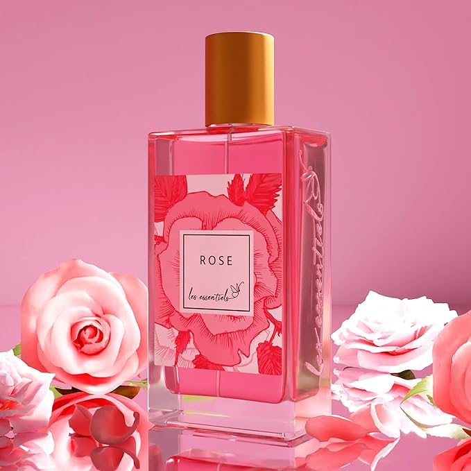 Les Essentiels Rose - Women Perfume - Floral Fragrance - Women's Fragrances with Lemon, Rose, Peony, Raspberry, and Ambered Wood - 2.7 oz