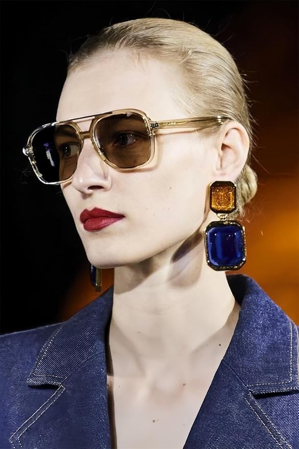 Retro Aviator Sunglasses for Women Men 2026 Square Top Bar Sun Glasses Sunnies 70s Lightweight Shades