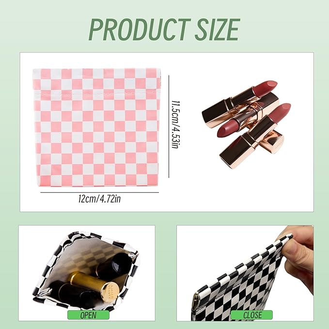 2 PCS Small Makeup Bag for Purse, Mini Portable Cosmetic Bags for Women, Coin Purse Lipstick Cosmetic Accessories Organizer, Small Travel Kit Storage Pouch