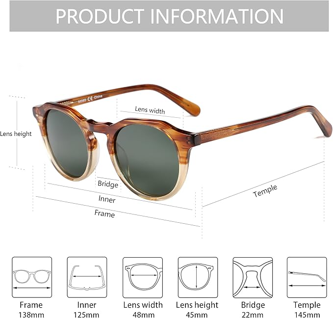 ZENOTTIC Vintage Round Polarized Sunglasses for Men Women UV400 Protection
