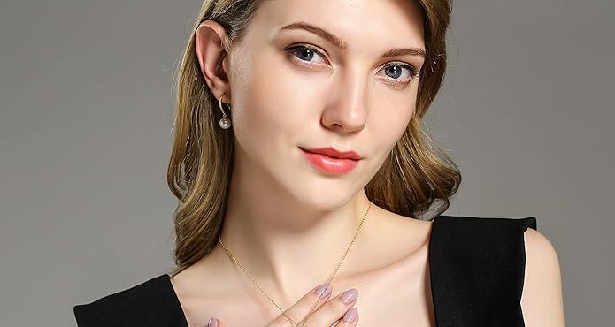 CHAULRI Minimalist Modern Sleek Cultured White Pearl Earrings 8-9mm Gold Plated Sterling Silver - Jewelry Gifts for Women