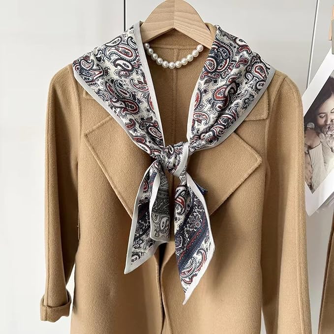 100% Mulberry Silk Ribbon Scarf for Hair Beach Head Wraps for Women Handbag accessories Necktie