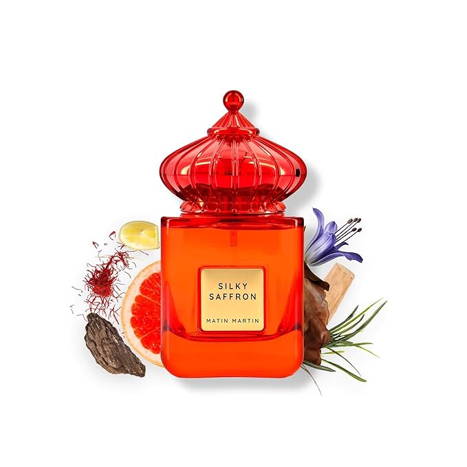 Matin Martin Silky Saffron for Unisex - Arabian Perfume for Women & Men - Long Lasting Woody Spicy Fragrance with Leather, Vetiver, Sandalwood Notes - Arabic Cologne - Travel Size - 3.4 oz EDP Spray