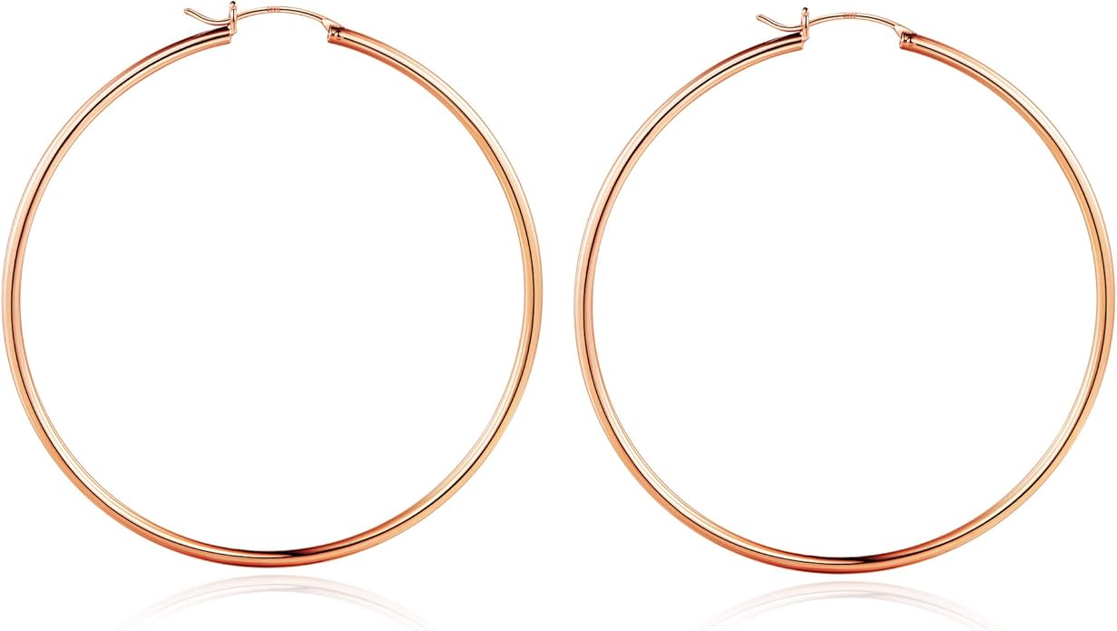 M MOOHAM 14K-Gold-Plated Hoop Earrings for Women - Hypoallergenic 14K Gold 925 Sterling silver-plated Post Sensitive Ears Nickel Free Hoops Earrings Set for Women Jewelry Lightweight 13-60mm