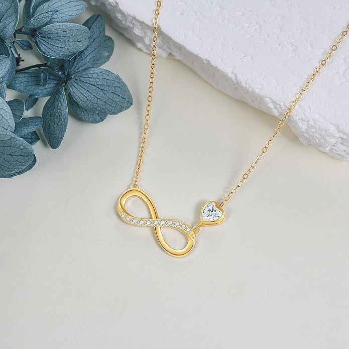 ELFRONT Mothers Day Gifts 14k Real Gold Dainty Necklace, Solid Gold Delicate Pendant For Women Mom Lover