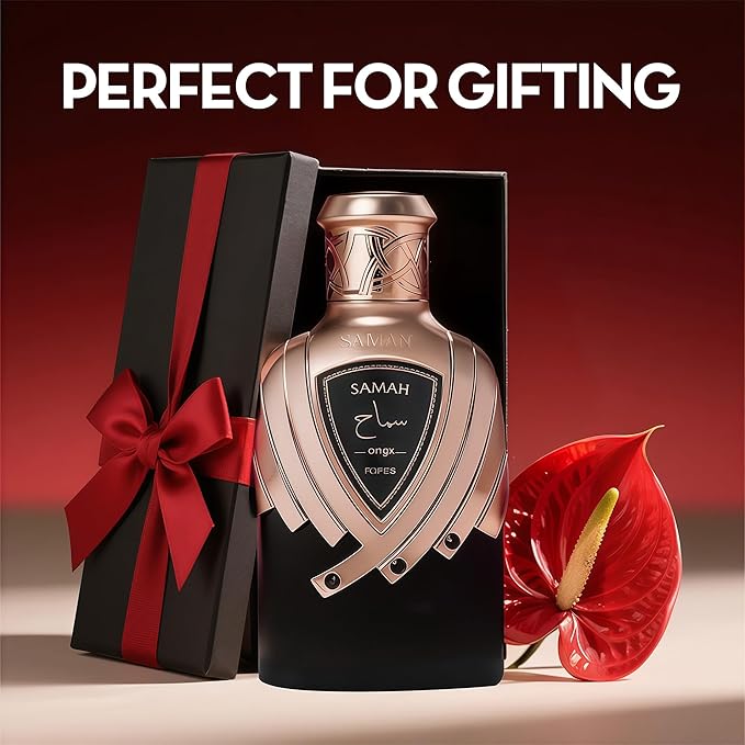 Samah Onyx Women's Gourmand Perfume Eau de Parfum - Bean, Amber Woods & Musk Luxury Scent with 24H Longevity | 3.4 Fl Oz 80% Vol Seductive Edible Fragrance