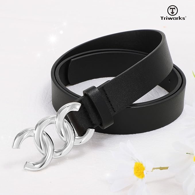 TRIWORKS 3 Pack Women's Belts for Jeans Pants Fashion Waist Belts for Ladies Leather Belts