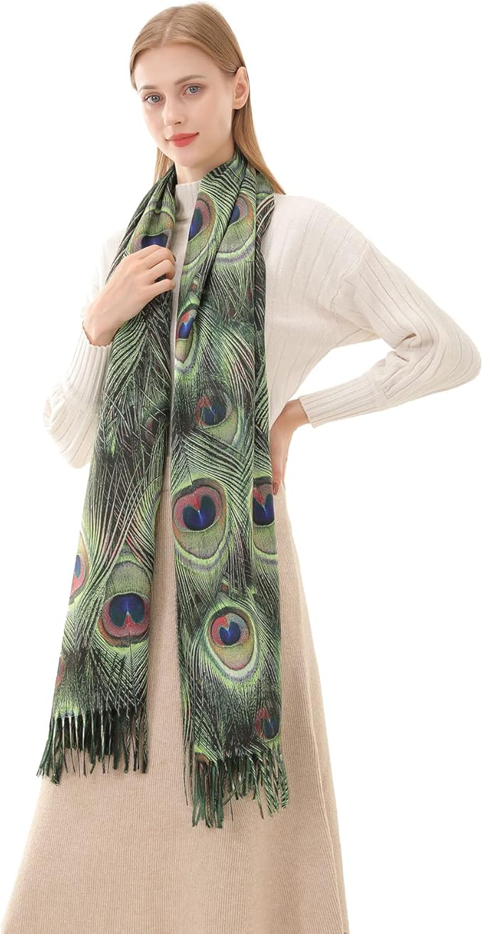 Scarf Shawl Wraps for Women Pashmina Soft Cashmere Scarf Printed Large Blanket Scarf Warm for Fall Winter