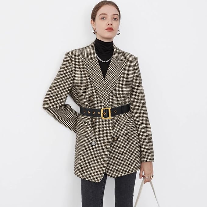 Women's Fashion Classic Metal Buckle Leather Belt with Jeans Dress