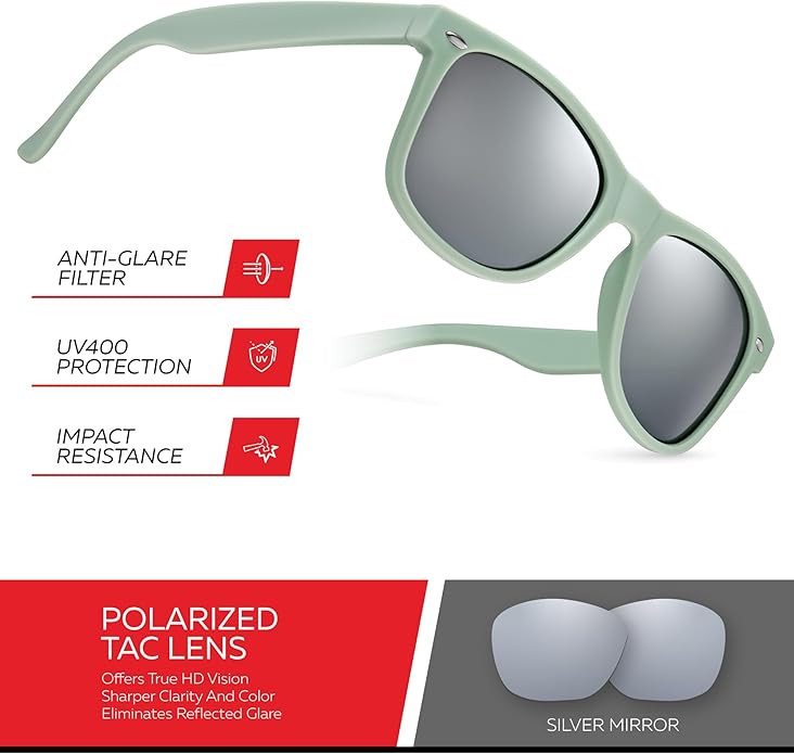Retro Rewind Polarized Sunglasses for Men and Women - UV Protection Classic Sun Glasses