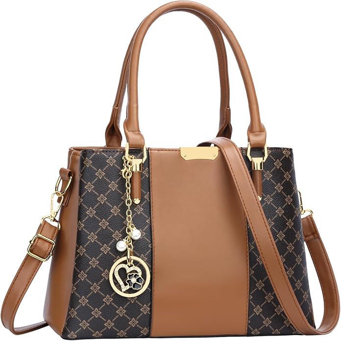 KKXIU 3 Zippered Compartments Purses and Handbags for Women Top Handle Satchel Shoulder Ladies Bags