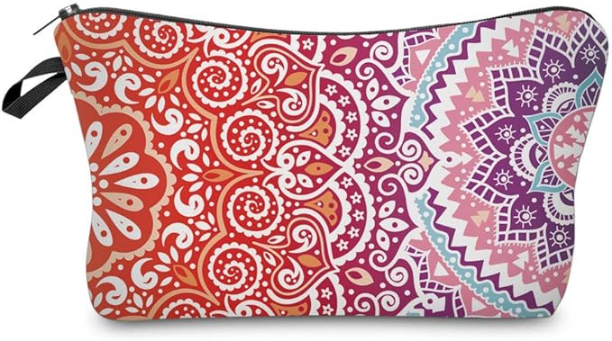 Deanfun Cosmetic Bag for Women, Mandala Flowers Waterproof Makeup Bags Roomy Toiletry Pouch Travel Accessories Gifts (51391)